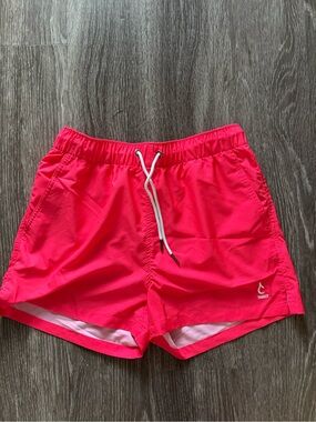 Men's Bright Pink Quick-Dry Swim Trunks with Drawstring